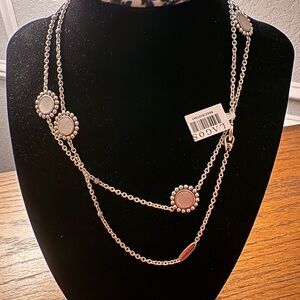 Lagos Long mother of pearl Station Necklace in sterling silver